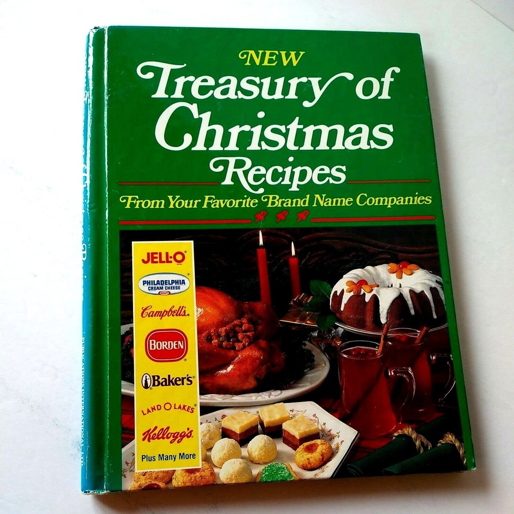 New Treasury Christmas Recipes Cookbook 1990 Spiral Bound Hardcover